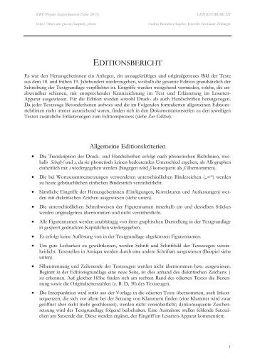 EDITIONSBERICHT - bei LiTheS