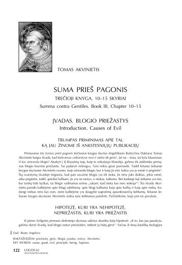 Suma prieš pagonis. Trečioji knyga. 10–15 skyriai - Logos