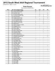 2012 South West AAA Regional Tournament - PA-Wrestling.com