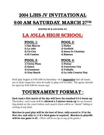 JV Viking Volleyball Tournament - La Jolla High School