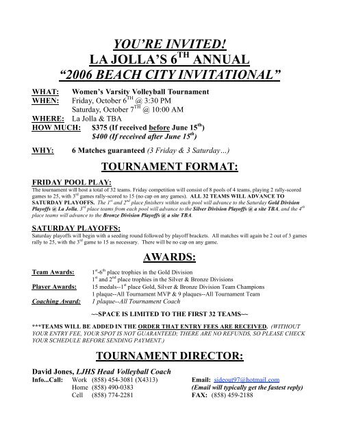 Tournament Flyer - La Jolla High School