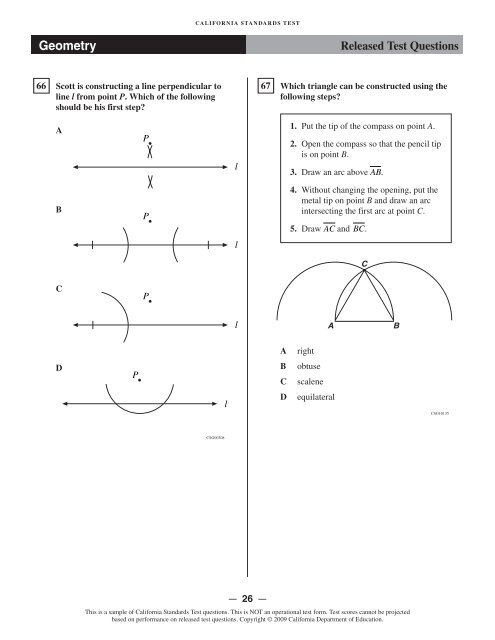 CST 2008 Released Test Questions, Geometry - Standardized ...