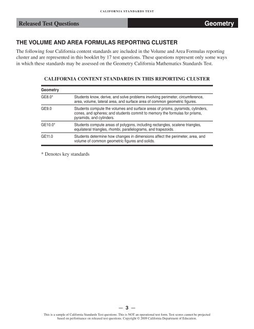 CST 2008 Released Test Questions, Geometry - Standardized ...