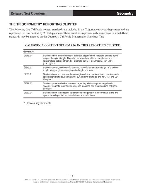 CST 2008 Released Test Questions, Geometry - Standardized ...