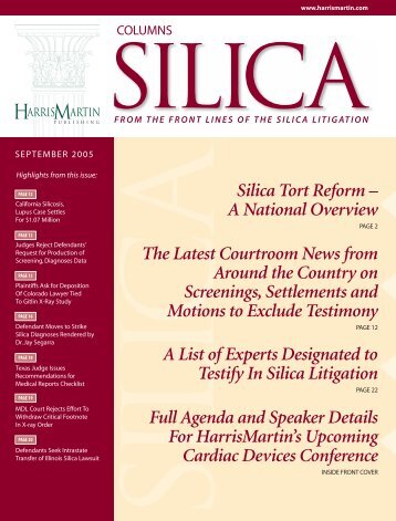Silica Tort Reform ? A National Overview The Latest ... - HarrisMartin