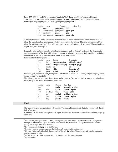 Cosper, Ronald. Barawa Lexicon : a wordlist of eight South ... - Llacan