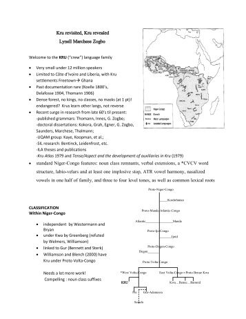 Kru revisited, Kru revealed Lynell Marchese Zogbo ... - Llacan