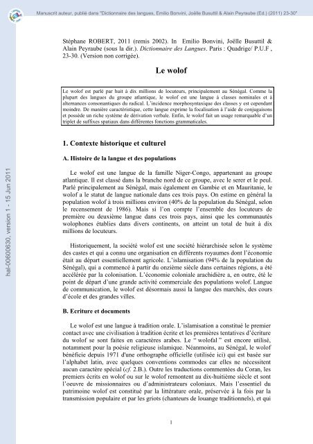 Téléchargement gratuit Images Le Wolof actualisé par