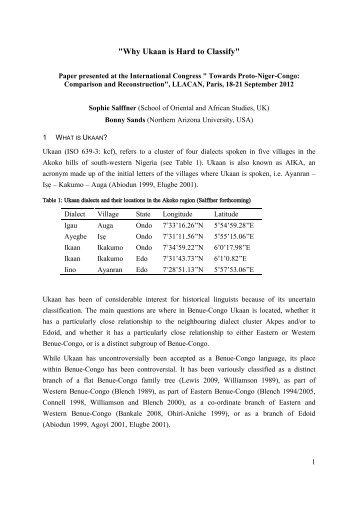 Why Ukaan is hard to classify? - Llacan