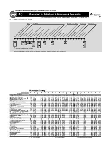 (Darmstadt ) Griesheim Goddelau Gernsheim Montag - Freitag - LNVG