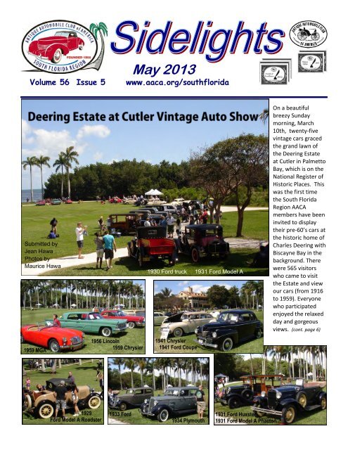 May 2013 Antique Automobile Club Of America Www Aaca Org