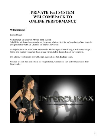 model's guide to online performance - InterClimax - Models Private ...