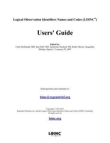 Users' Guide - LOINC