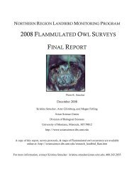 2008 Final Report - Avian Science Center - University of Montana