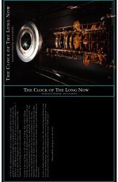 THE CLOCK OF THE LONG NOw - Long Now Foundation