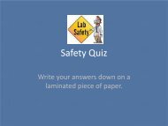 Safety Quiz - LoreeScience.ca