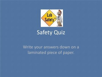 Safety Quiz - LoreeScience.ca