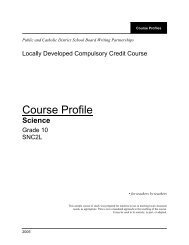 SNC2L curriculum document - LoreeScience.ca