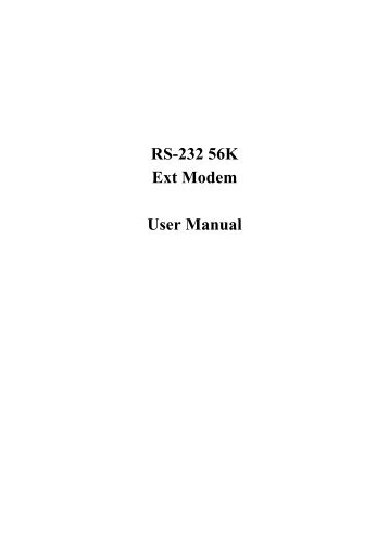RS-232 56K Ext Modem User Manual - longshine networking
