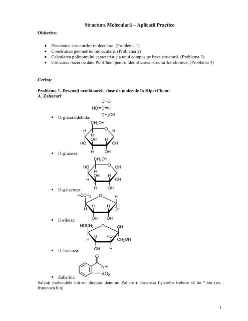 Structura Moleculară – Aplicaţii Practice