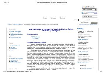 Instrumentatie si metode de analiza chimice, fizico-chimice si biologice