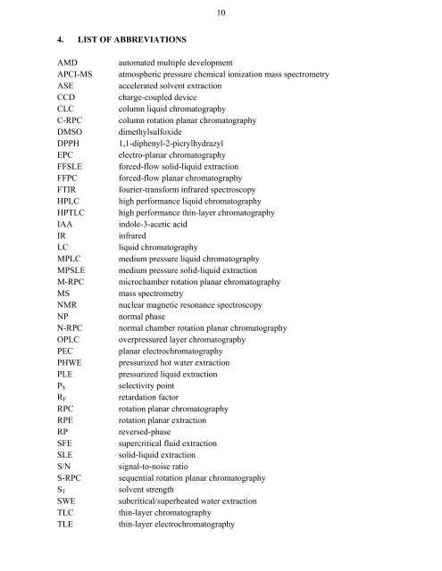 Extraction and Planar Chromatographic Separation Techniques in the