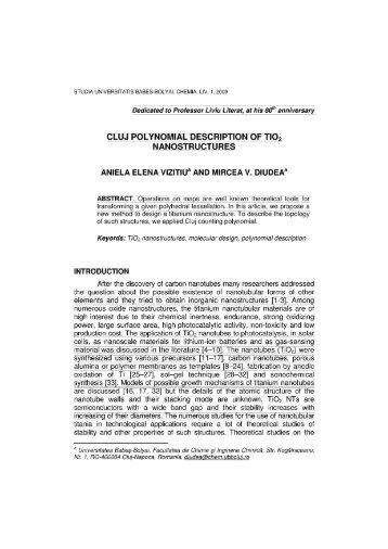 cluj polynomial description of ti02 nanostructures - Catedra de Chimie