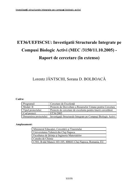 Raport final cercetare 2007 - Lorentz JÄNTSCHI
