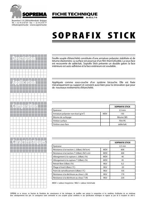 SOPRAFIX STICK - Soprema