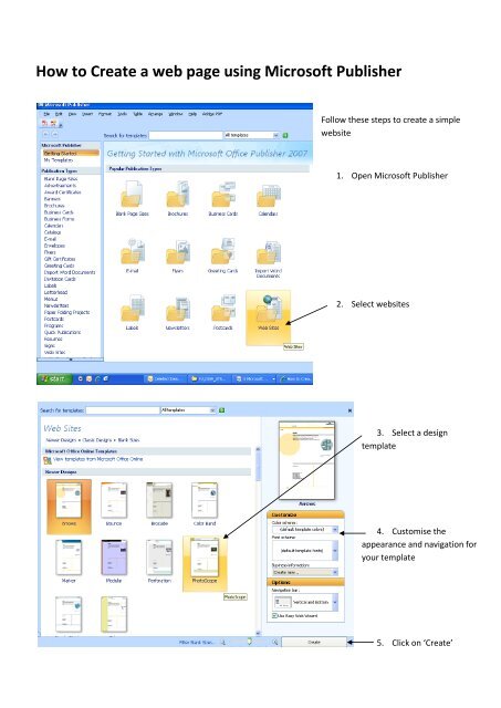 How to Create a web page using Microsoft Publisher