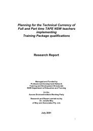 Planning for the Technical Currency of Full and Part time TAFE NSW ...