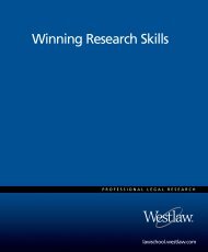 Winning Research Skills - Westlaw