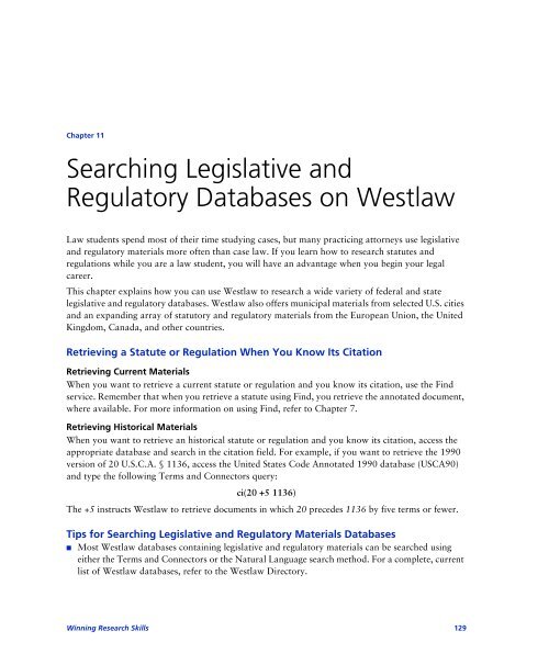 Winning Research Skills - Westlaw