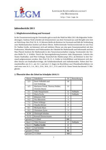 Jahresbericht 2011 - LSGM