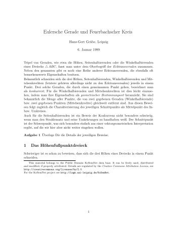 Eulersche Gerade und Feuerbachscher Kreis - LSGM