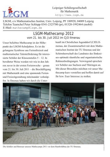 LSGM‐Mathecamp 2012