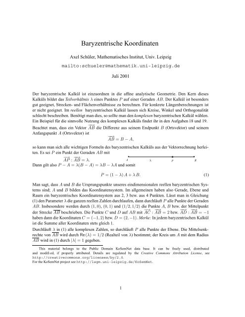 Baryzentrische Koordinaten - LSGM