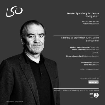 25 September programme - London Symphony Orchestra