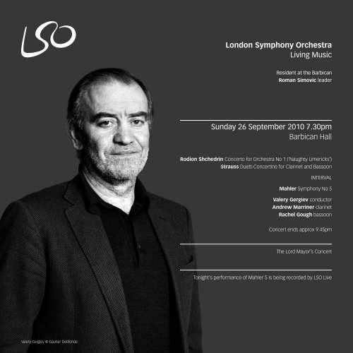 26 September programme - London Symphony Orchestra
