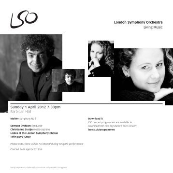 1 April programme PDF - London Symphony Orchestra