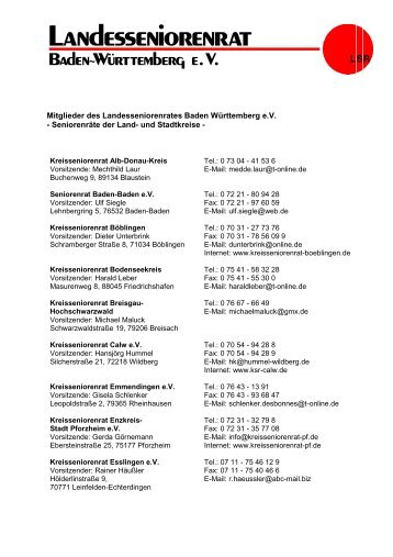 Seniorenräte der Land- und Stadtkreise - Der Landesseniorenrat ...