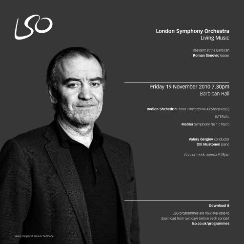 19 November programme - London Symphony Orchestra