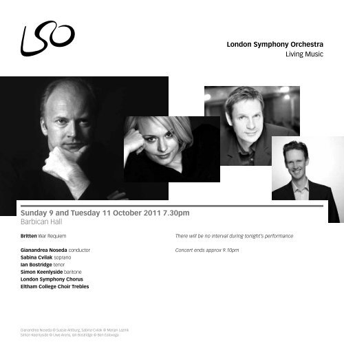 9 Oct programme - London Symphony Orchestra