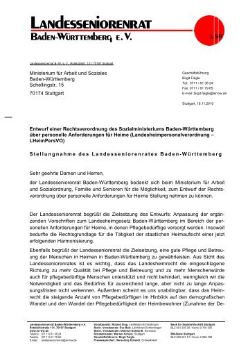 weiteren - Der Landesseniorenrat Baden-Württemberg eV