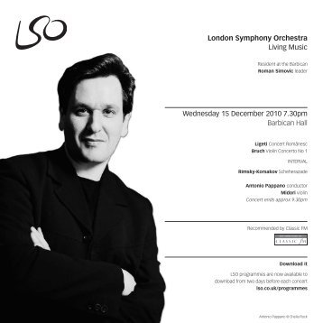 15 December programme - London Symphony Orchestra