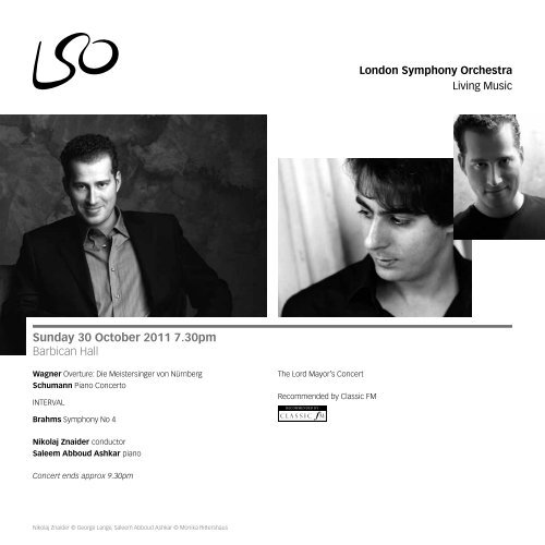 Sunday 30 October 2011 - London Symphony Orchestra