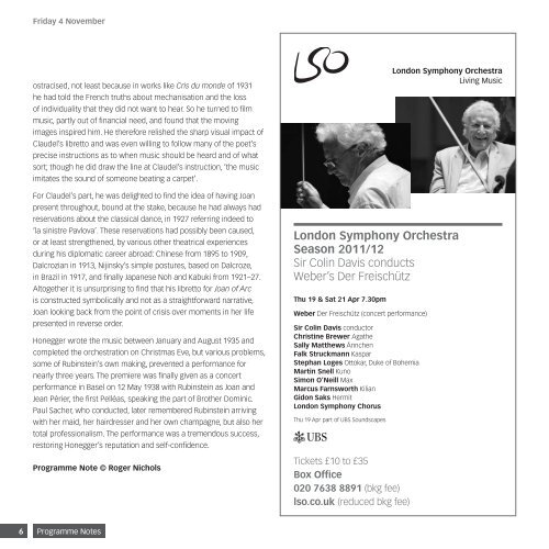 6 November programme PDF - London Symphony Orchestra