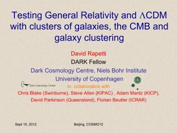 Testing General Relativity and LCDM with clusters of galaxies, the ...