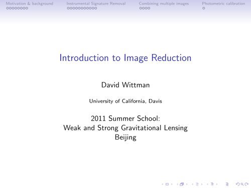 Introduction to Image Reduction