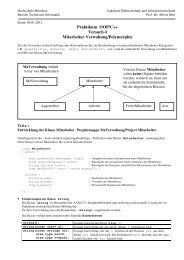 Praktikum OOP/C++ Versuch 4 Mitarbeiter-Verwaltung/Polymorphie